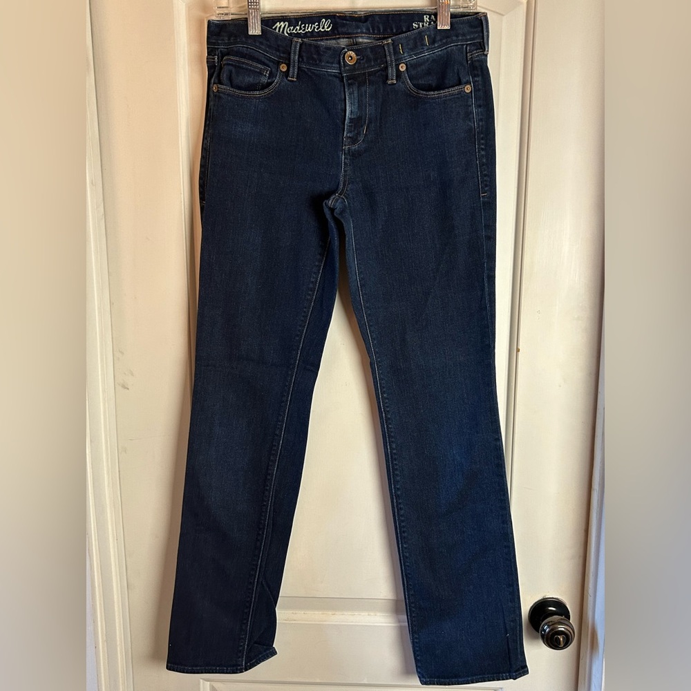Madewell Rail Straight Dark Blue Denim Jeans 28 x 32